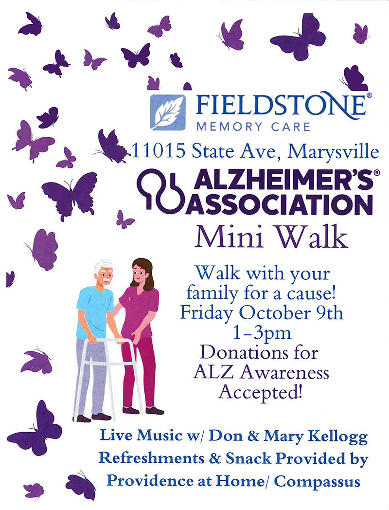 Fieldstone Marysville Alz Mini Walk Flyer