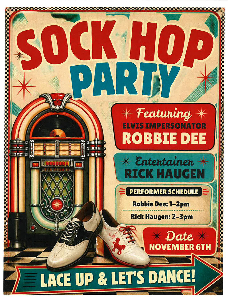 Sock Hop Party flyer